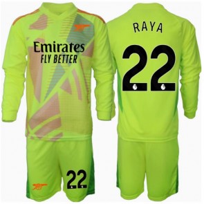 Arsenal David Raya #22 Målvakt Hemmakläder Barn 2024-25 Långärmad (+ Korta byxor)